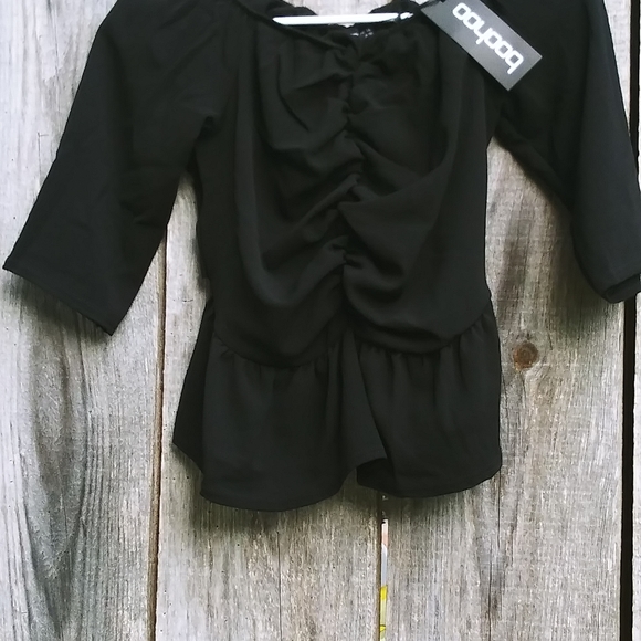 NWT Black Ruffle Crop Top US Size 10 - Picture 5 of 5